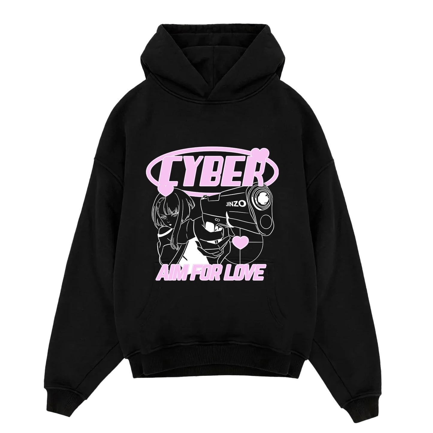 Aim for love ♡ - Cyberpunk Lucy Oversized Hoodie