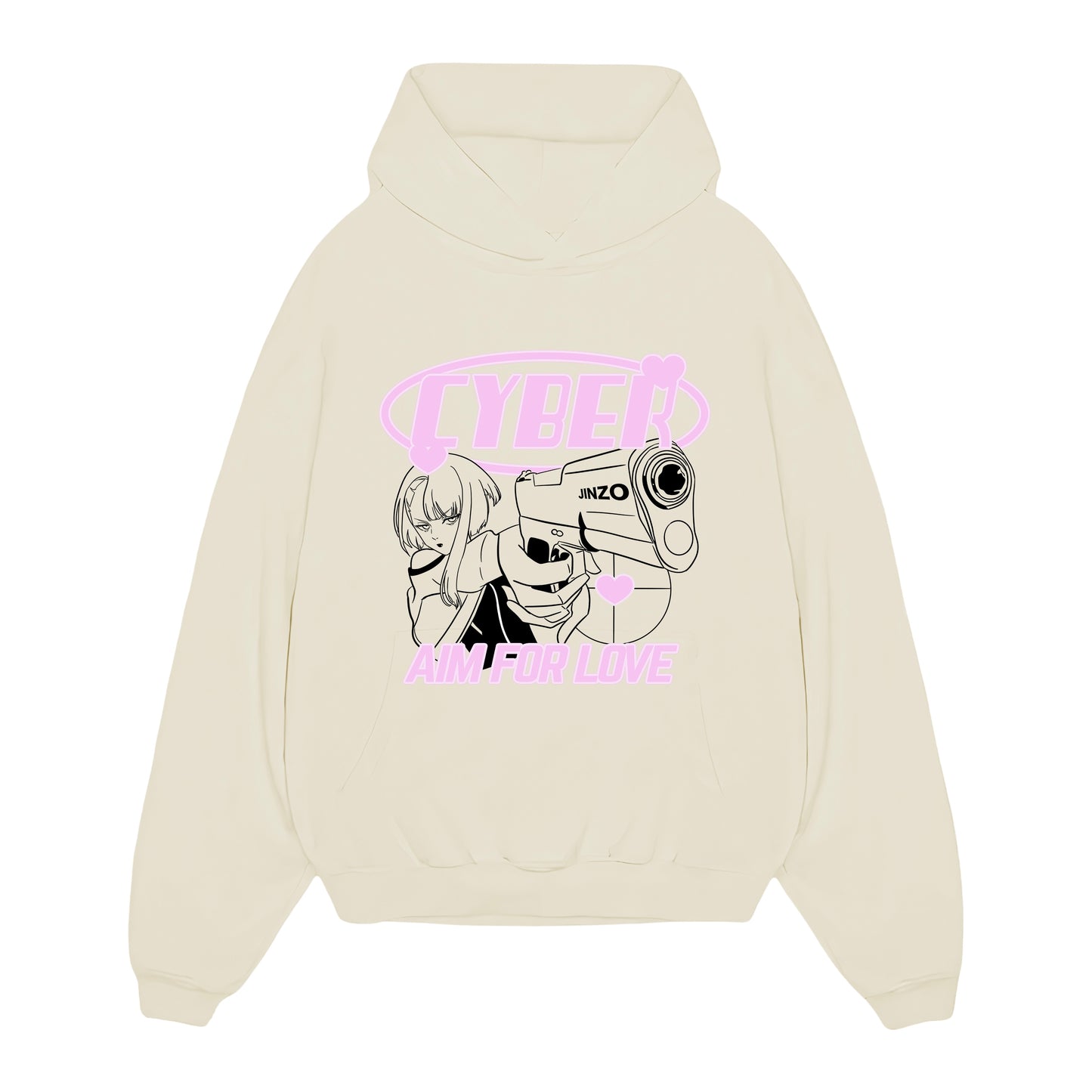 Aim for love ♡ - Cyberpunk Lucy Oversized Hoodie