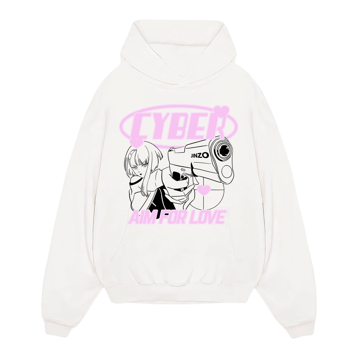 Aim for love ♡ - Cyberpunk Lucy Oversized Hoodie